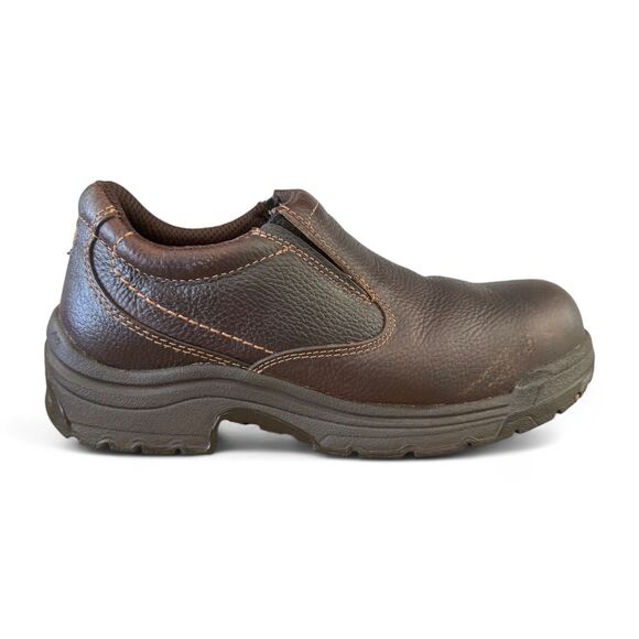 Timberland PRO Titan Slip-On Work Shoes Alloy Toe Brown Leather 53534 Men 9.5M - Picture 1 of 13